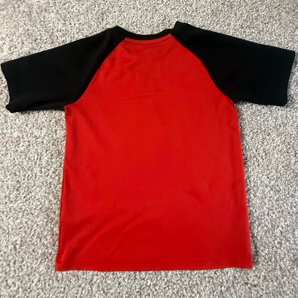 Like new! Boys red black adidas short sleeve baseball soccer ringer shirt med - Picture 3 of 3